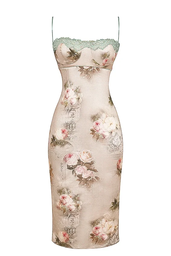 Venus Vintage Floral Midi Dress Venus Vintage Floral Midi Dress