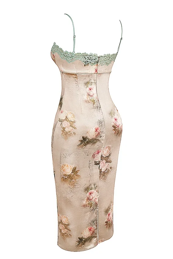 Venus Vintage Floral Midi Dress Venus Vintage Floral Midi Dress