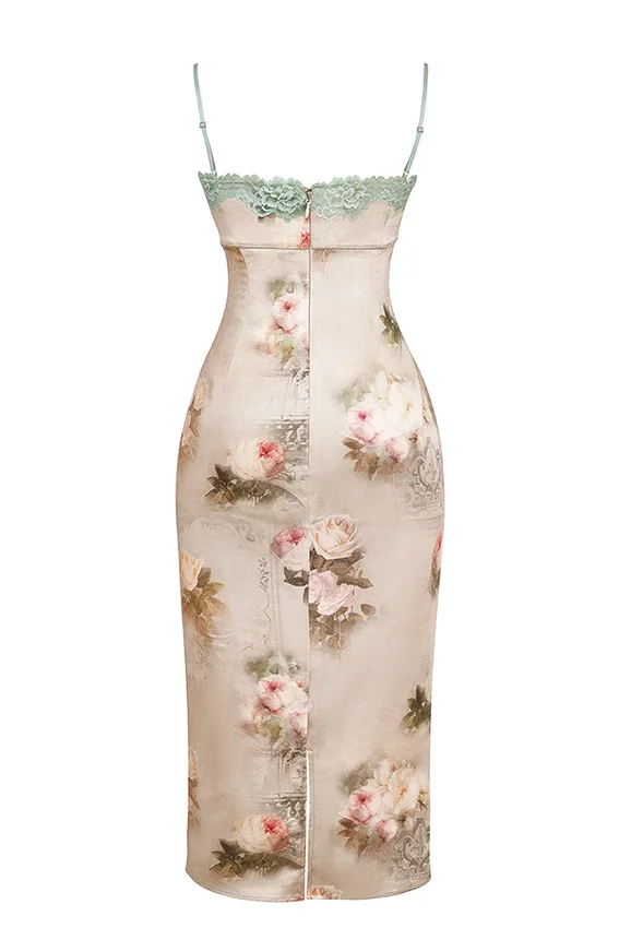 Venus Vintage Floral Midi Dress Venus Vintage Floral Midi Dress