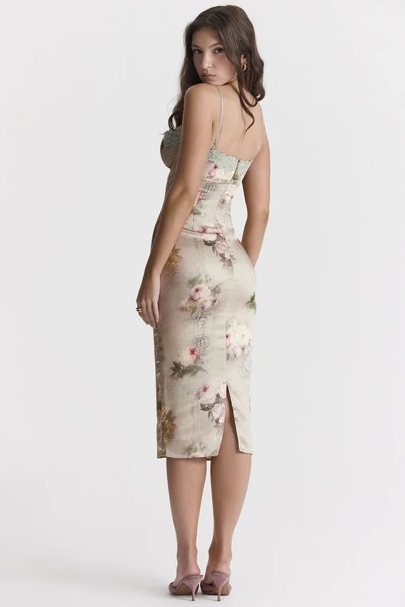 Venus Vintage Floral Midi Dress Venus Vintage Floral Midi Dress