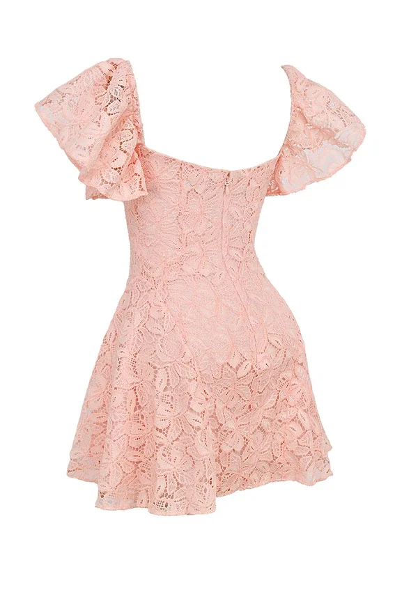 Verity Perfectly Pink Floral Lace Mini Dress Verity Perfectly Pink Floral Lace Mini Dress