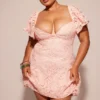 Verity Perfectly Pink Floral Lace Mini Dress Verity Perfectly Pink Floral Lace Mini Dress