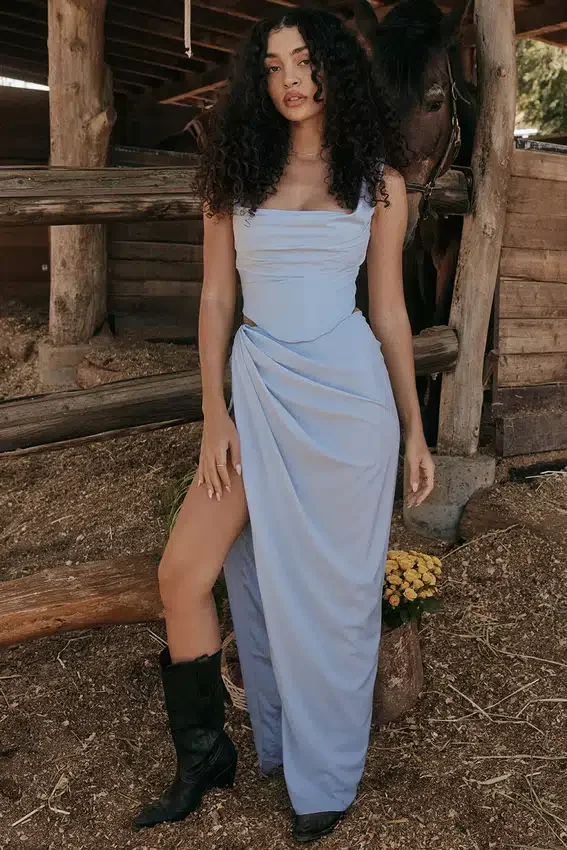 Vesper Soft Blue Maxi Skirt Vesper Soft Blue Maxi Skirt