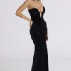Vienne Black Velvet Deep Plunge Maxi Gown – Limited Edition