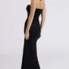 Vienne Black Velvet Deep Plunge Maxi Gown – Limited Edition