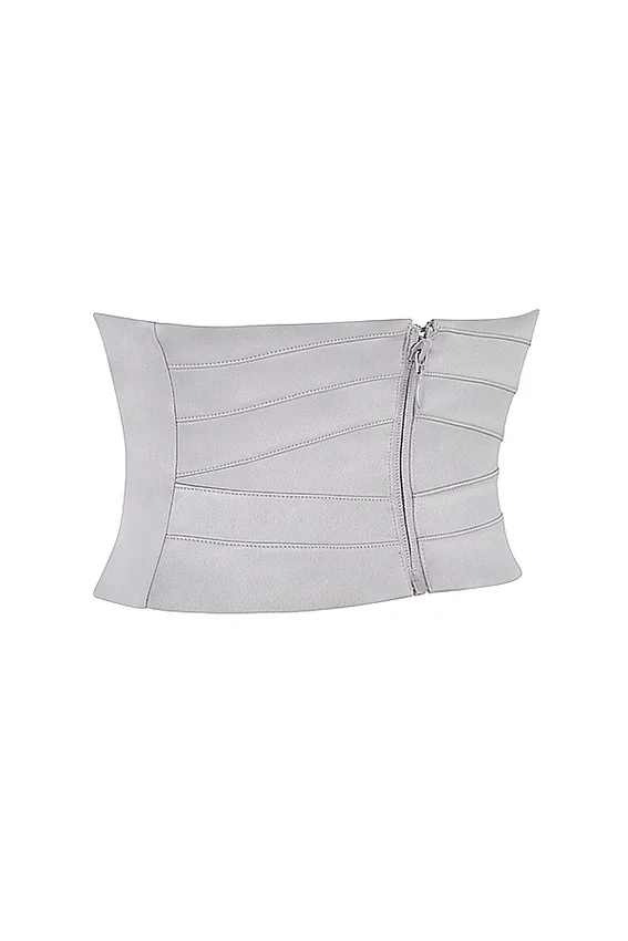 Vienne Grey Satin Underbust Corset Vienne Grey Satin Underbust Corset