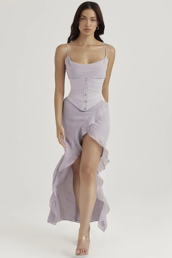 Vienne Grey Satin Underbust Corset Vienne Grey Satin Underbust Corset