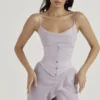 Vienne Grey Satin Underbust Corset Vienne Grey Satin Underbust Corset