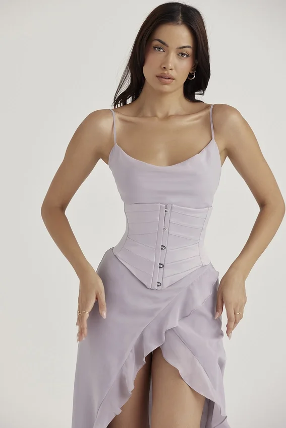 Vienne Grey Satin Underbust Corset Vienne Grey Satin Underbust Corset