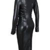 Viola Black Vegan Leather Long Sleeve Midi Dress Viola Black Vegan Leather Long Sleeve Midi Dress