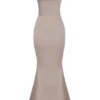 Violette Mushroom Satin Fishtail Gown Violette Mushroom Satin Fishtail Gown