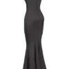 Violette Shadow Satin Fishtail Gown Violette Shadow Satin Fishtail Gown