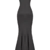 Violette Shadow Satin Fishtail Gown Violette Shadow Satin Fishtail Gown