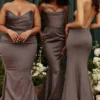 Violette Shadow Satin Fishtail Gown Violette Shadow Satin Fishtail Gown