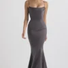 Violette Shadow Satin Fishtail Gown Violette Shadow Satin Fishtail Gown