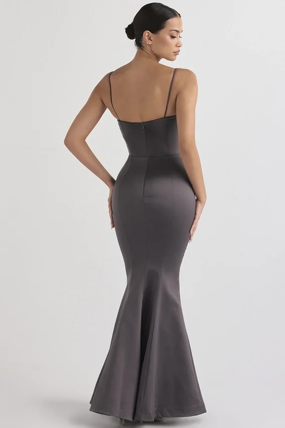 Violette Shadow Satin Fishtail Gown Violette Shadow Satin Fishtail Gown