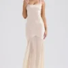 Vittoria Champagne Chiffon Floor Length Gown Vittoria Champagne Chiffon Floor Length Gown