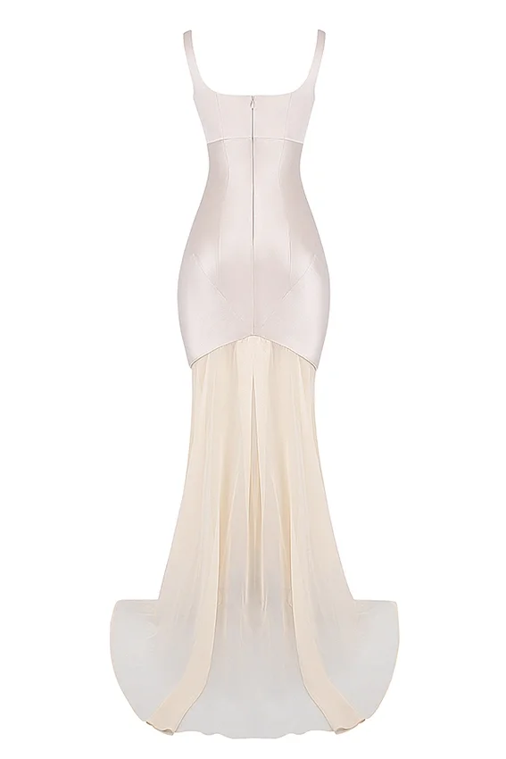 Vittoria Champagne Chiffon Floor Length Gown Vittoria Champagne Chiffon Floor Length Gown