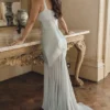 Vittoria Pistachio Chiffon Floor Length Gown Vittoria Pistachio Chiffon Floor Length Gown
