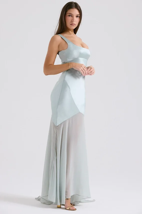 Vittoria Pistachio Chiffon Floor Length Gown Vittoria Pistachio Chiffon Floor Length Gown