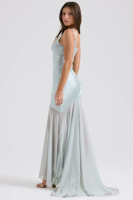 Vittoria Pistachio Chiffon Floor Length Gown Vittoria Pistachio Chiffon Floor Length Gown