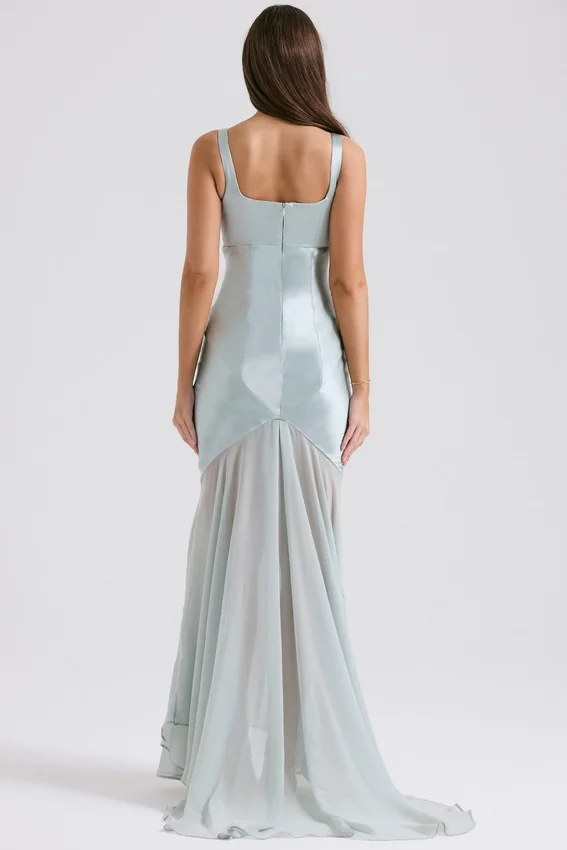 Vittoria Pistachio Chiffon Floor Length Gown Vittoria Pistachio Chiffon Floor Length Gown