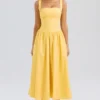 Vivien Apricot Cotton Midi Sundress Vivien Apricot Cotton Midi Sundress