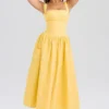 Vivien Apricot Cotton Midi Sundress Vivien Apricot Cotton Midi Sundress