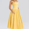 Vivien Apricot Cotton Midi Sundress Vivien Apricot Cotton Midi Sundress