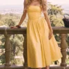 Vivien Apricot Cotton Midi Sundress Vivien Apricot Cotton Midi Sundress