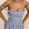 Vivien Regatta Blue Gingham Midi Sundress