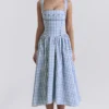 Vivien Regatta Blue Gingham Midi Sundress