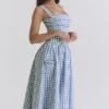 Vivien Regatta Blue Gingham Midi Sundress