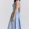 Vivien Regatta Blue Gingham Midi Sundress