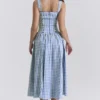 Vivien Regatta Blue Gingham Midi Sundress