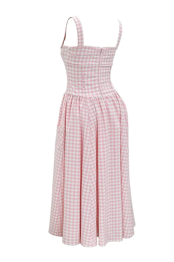 Vivien Strawberry Shortcake Gingham Midi Sundress Vivien Strawberry Shortcake Gingham Midi Sundress