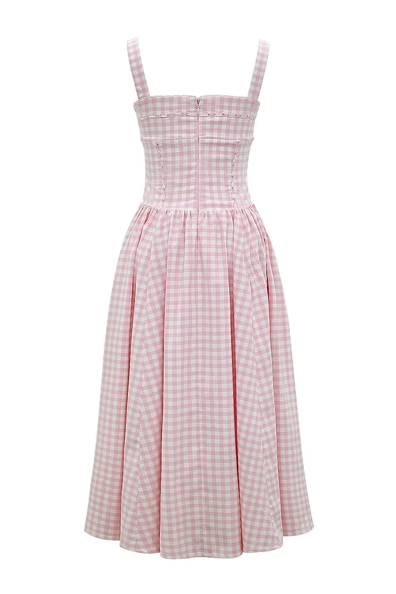 Vivien Strawberry Shortcake Gingham Midi Sundress Vivien Strawberry Shortcake Gingham Midi Sundress