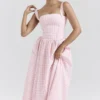 Vivien Strawberry Shortcake Gingham Midi Sundress Vivien Strawberry Shortcake Gingham Midi Sundress