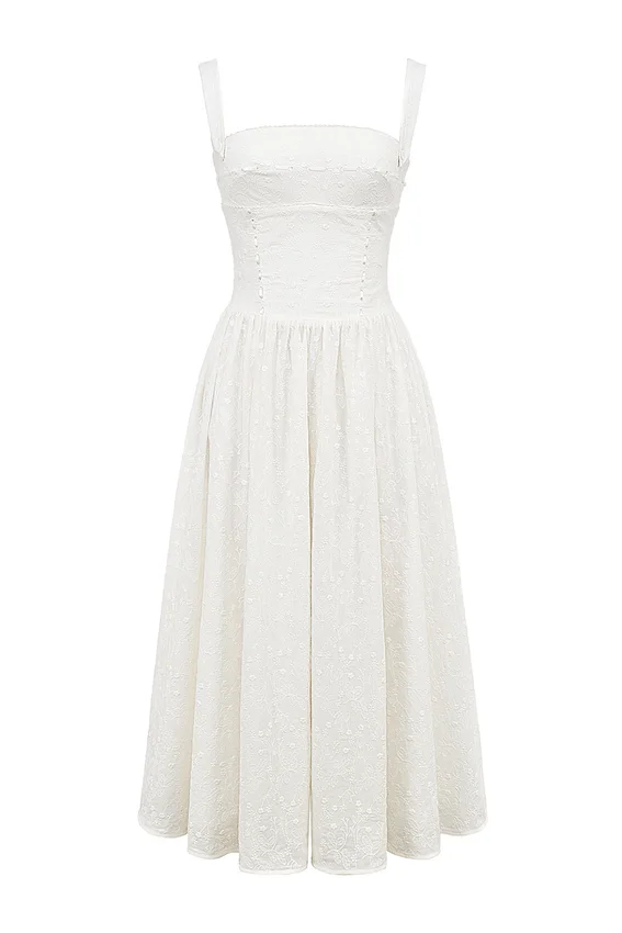 Vivien White Broderie Anglais Midi Sundress Vivien White Broderie Anglais Midi Sundress