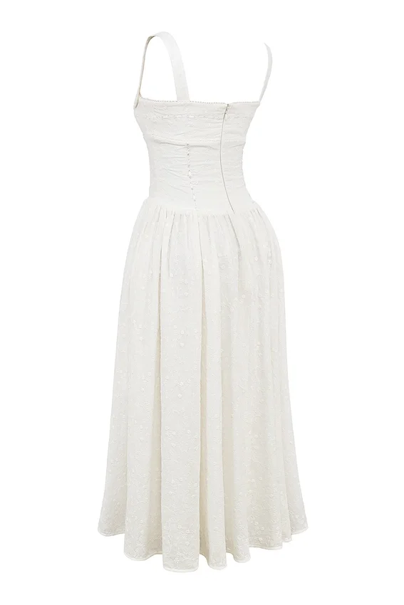 Vivien White Broderie Anglais Midi Sundress Vivien White Broderie Anglais Midi Sundress