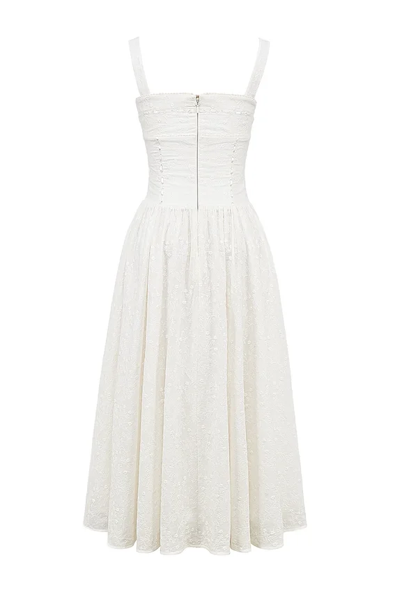 Vivien White Broderie Anglais Midi Sundress Vivien White Broderie Anglais Midi Sundress