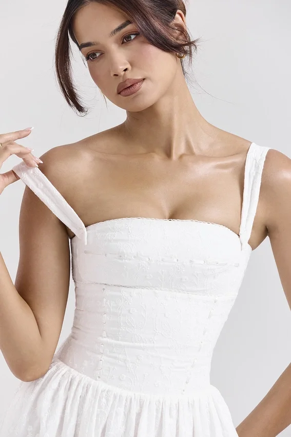 Vivien White Broderie Anglais Midi Sundress Vivien White Broderie Anglais Midi Sundress