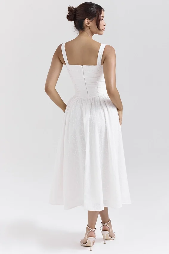 Vivien White Broderie Anglais Midi Sundress Vivien White Broderie Anglais Midi Sundress