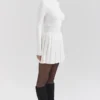 Willow White Cashmere Blend Pleated Skated Mini Dress Willow White Cashmere Blend Pleated Skated Mini Dress