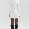 Willow White Cashmere Blend Pleated Skated Mini Dress Willow White Cashmere Blend Pleated Skated Mini Dress