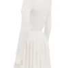 Willow White Cashmere Blend Pleated Skated Mini Dress Willow White Cashmere Blend Pleated Skated Mini Dress