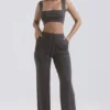 Yalina Charcoal Cashmere Blend Trousers Yalina Charcoal Cashmere Blend Trousers