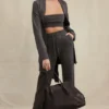 Yalina Charcoal Cashmere Blend Trousers Yalina Charcoal Cashmere Blend Trousers
