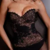 Yara Black Lace Strapless Corset Top Yara Black Lace Strapless Corset Top