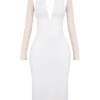 Yasmin White Plunge Midi Dress Yasmin White Plunge Midi Dress